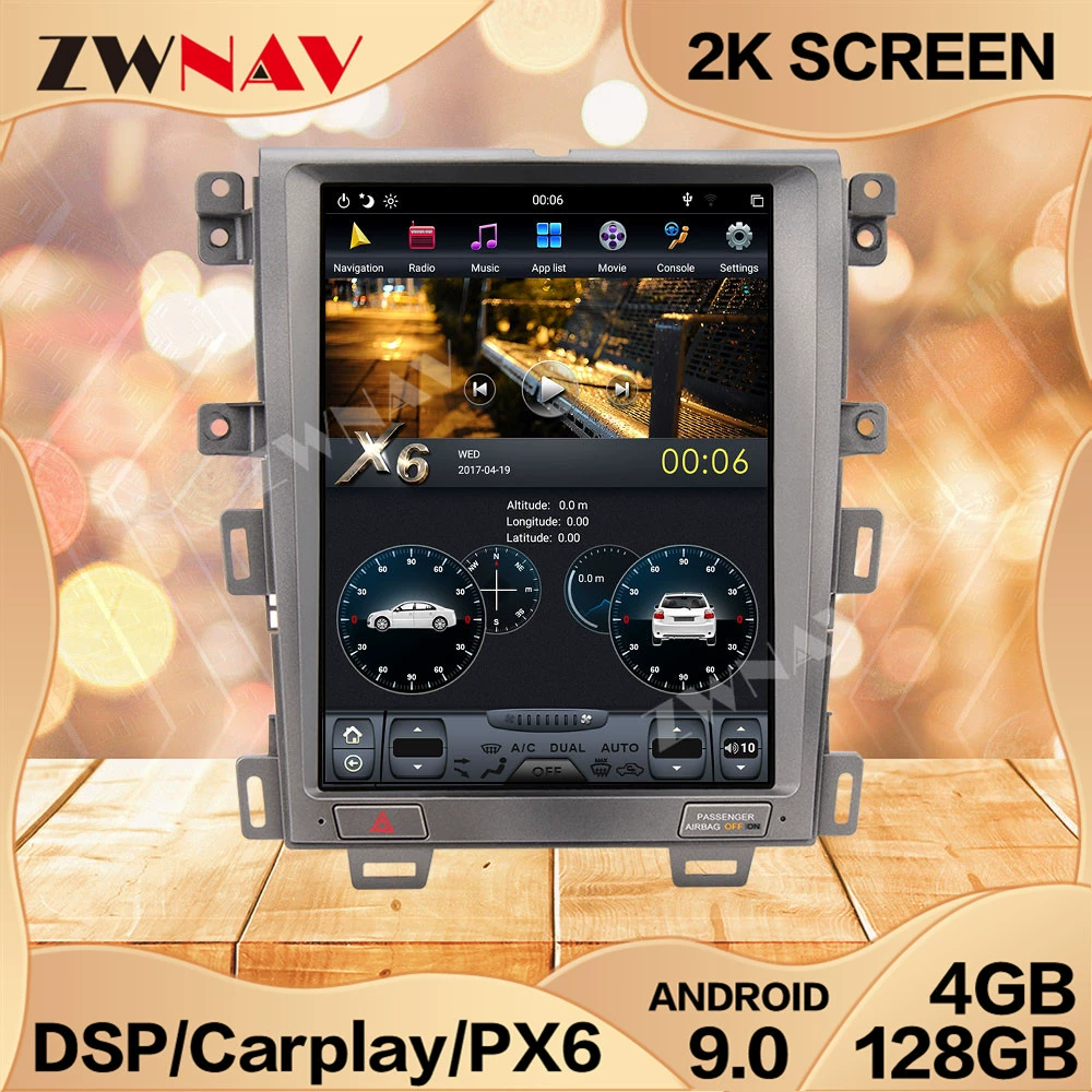 Android 9.0 CarPlay + DSP, подходит для Ford Ruijie 2008-2015, большой вертикальный умный навигатор