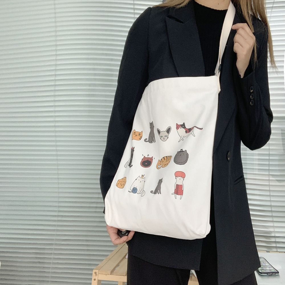 Crossbody bolsa de lona para las mujeres all-matching ins celebridad Internet de gran capacidad nuevos deportes engrosados estilo coreano estudiante tutorial portátil