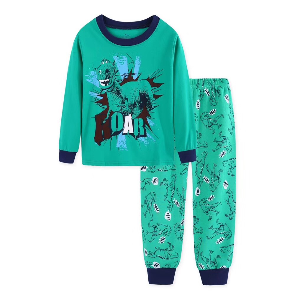 2022 new children's home clothes set dinosaur children's clothes cross border children's clothes