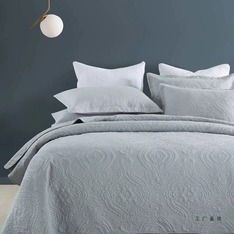 Double-sided white quilted set, universal sheet, light luxury style, 3 piece set
