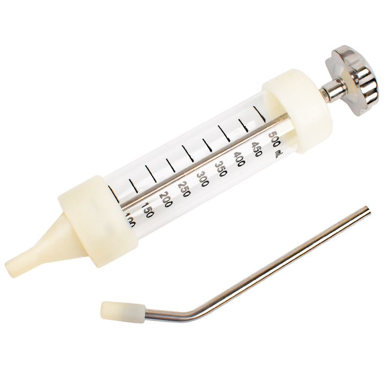 Veterinario inyector de medicamento 500ml para vacas y ovejas, Aguja de gran capacidad para cerdos inyector de pistolas de medicamento para administrar medicamentos