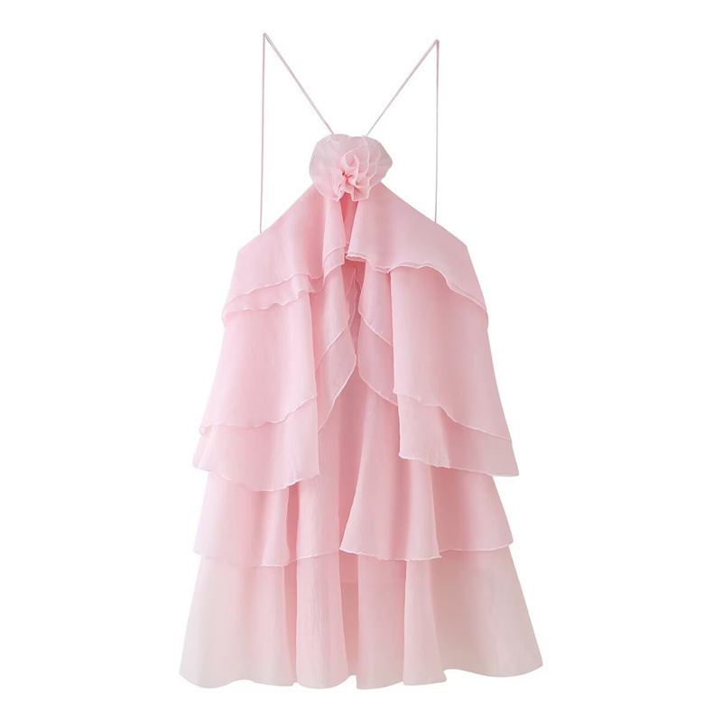 ヨーロッパとアメリカのファッション婦人服の卸売 2025 夏の新しいファッション気質ホルターネックドレス|undefined