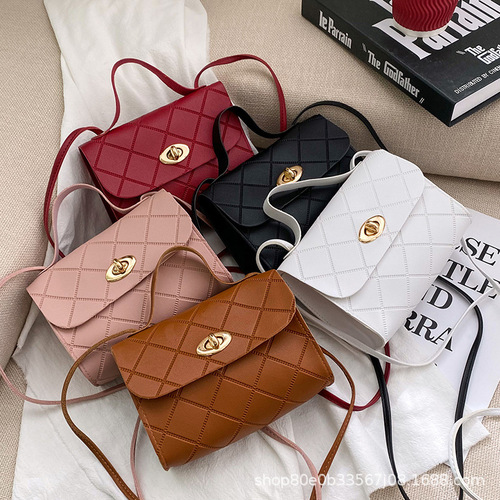 Diamond grid stripe small square bag women handbags  Korean version handbag for export and wholesale fashionable trend bag