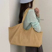 欧美风大容量网眼镂空沙滩包子母托特包女户外旅行度假手提包批发