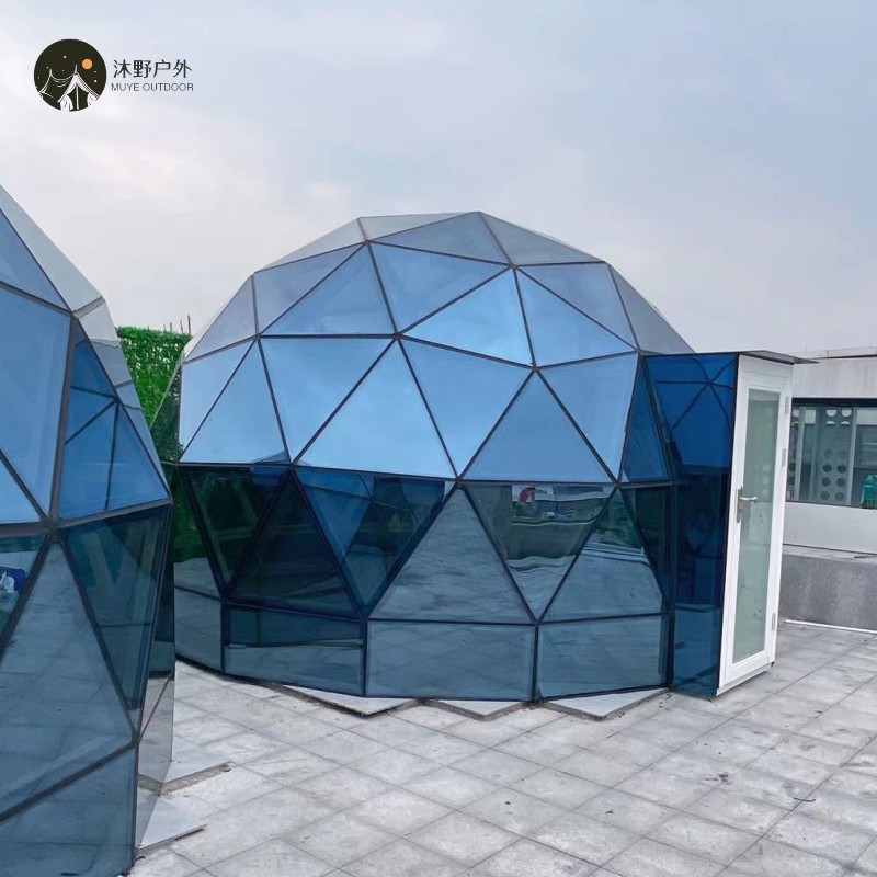 Muye al aire libre grande camping vidrio cielo estrellado tienda camping alojamiento transparente esférica tienda de cielo estrellado habitación campamento