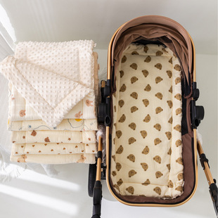 Baby Walking Artifact Machine Washable Class A Thickened Baby Carriage Soft and Breathable Cushion Cartoon Cute Newborn Stroller Cushion