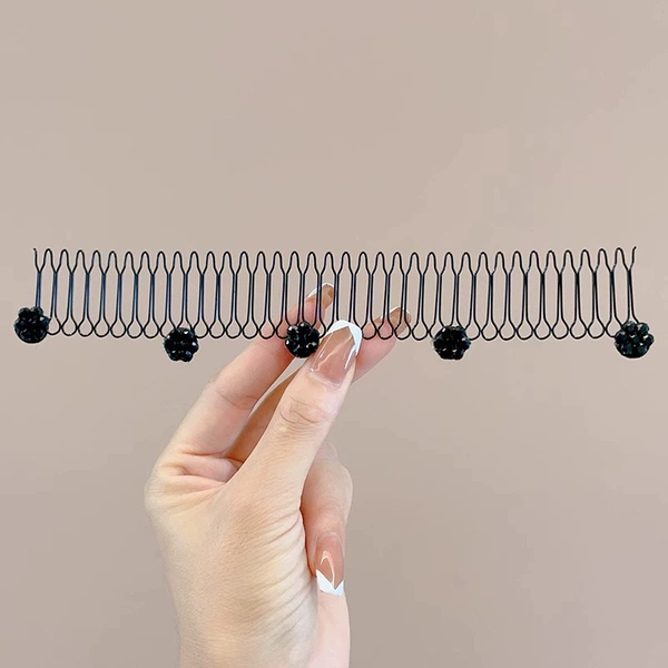8#black crystal flower hair comb