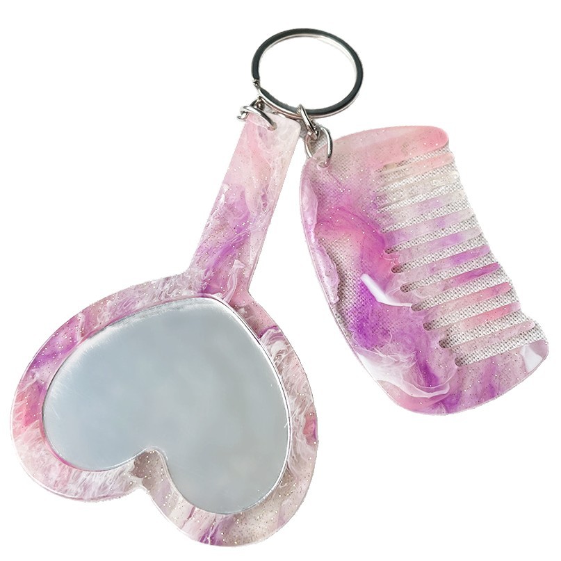 Espejo de maquillaje portátil portátil en forma de corazón de alta definición, espejo de maquillaje para estudiantes, espejo pequeño, artefacto de maquillaje