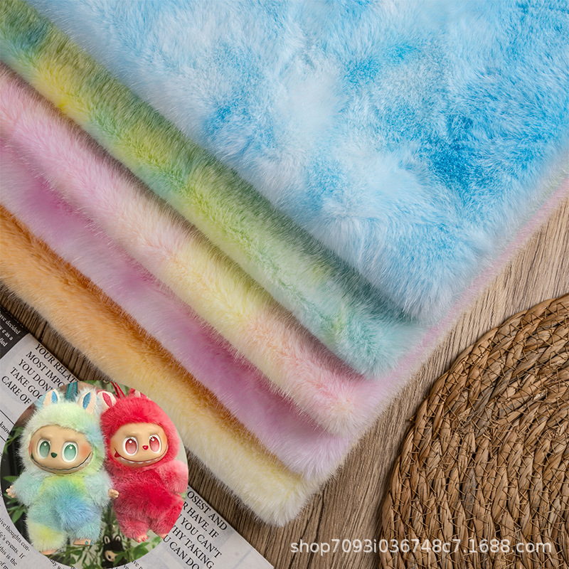 3Rd Generation Teddy Bear Labubu Tie-Dye Mink Plush Fabric Short Plush Cotton Doll Doll Fabric Toy DIY 3Rd Generation Teddy Bear Labubu Tie-Dye Mink Plush Fabric Short Plush Cotton Doll Doll Fabric Toy DIY