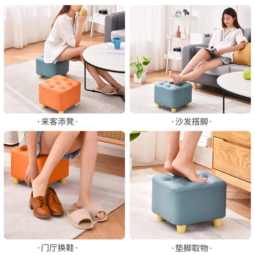 Light luxury small stool, household shoe-changing stool, shoe-wearing stool, coffee table low stool, creative technology fabric sofa footrest stool wholesale