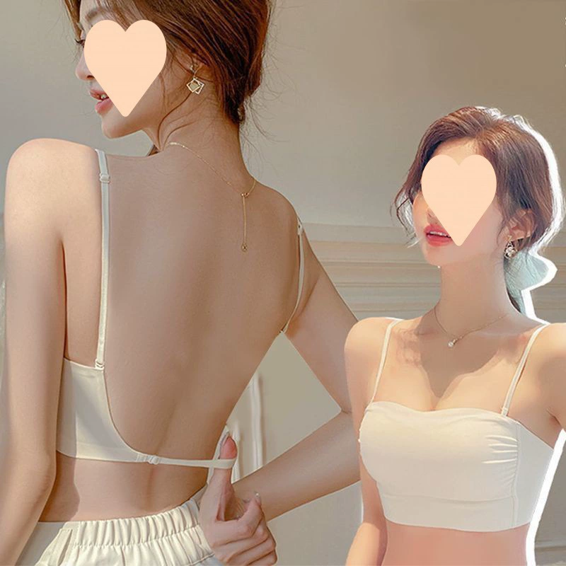 Бюстгальтер-топ без спинки с тонкими бретелями, сексуальный, с эффектом пуш-ап, для ношения как нижнее белье или верхняя одежда, предотвращающий просвечивание.