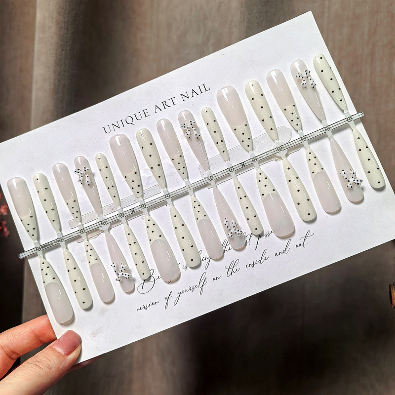 S716-Pre-made long detachable nails with plain dots, dreamy style, sweet girl Korean style, gentle and detachable nail pieces S716-Pre-made long detachable nails with plain dots, dreamy style, sweet girl Korean style, gentle and detachable nail pieces