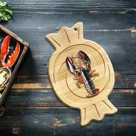 亚马逊木质菜板创意卡通砧板家用儿童辅食板收纳披萨面包水果板