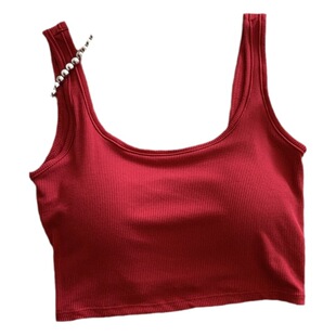 American Style Spice Camisole Bra One-piece Cotton Beautiful Back Girl Underwear Short Tube Top Large U-back Top for Women