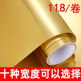 Ft Pure Golden Gloss Matte Self-adhesive Gold Foil Wallpaper Wall Shrine Furniture Cabinet Table Decoration Wall Decorations