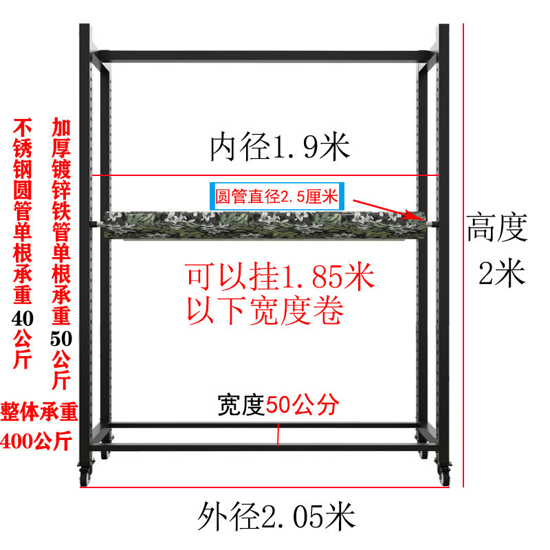 移动纺织面料展示架布匹布卷陈列架货架桌布布料展架落地中岛架子|undefined