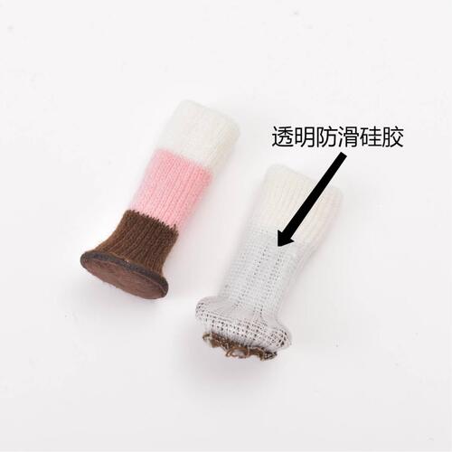 Knitted chair foot cover silicone wool floor protective cover thickened wear-resistant anti-slip silent stool chair felt foot pad