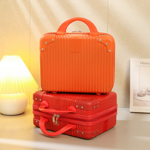 Vintage 14-inch makeup box, mini travel bag, small suitcase, gift, password travel case, storage makeup pouch