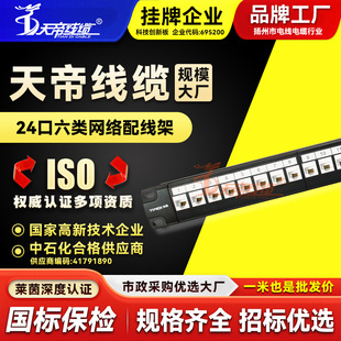 Tiandi 24-port six-type non-hit module network distribution frame cabinet cable box Gigabit straight-through 1U network cable organizer