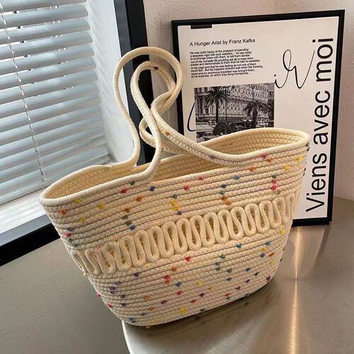 Cotton Thread Shoulder Bag Summer Versatile Crossbody Bag Beach Bag for Women Shoulder Bag