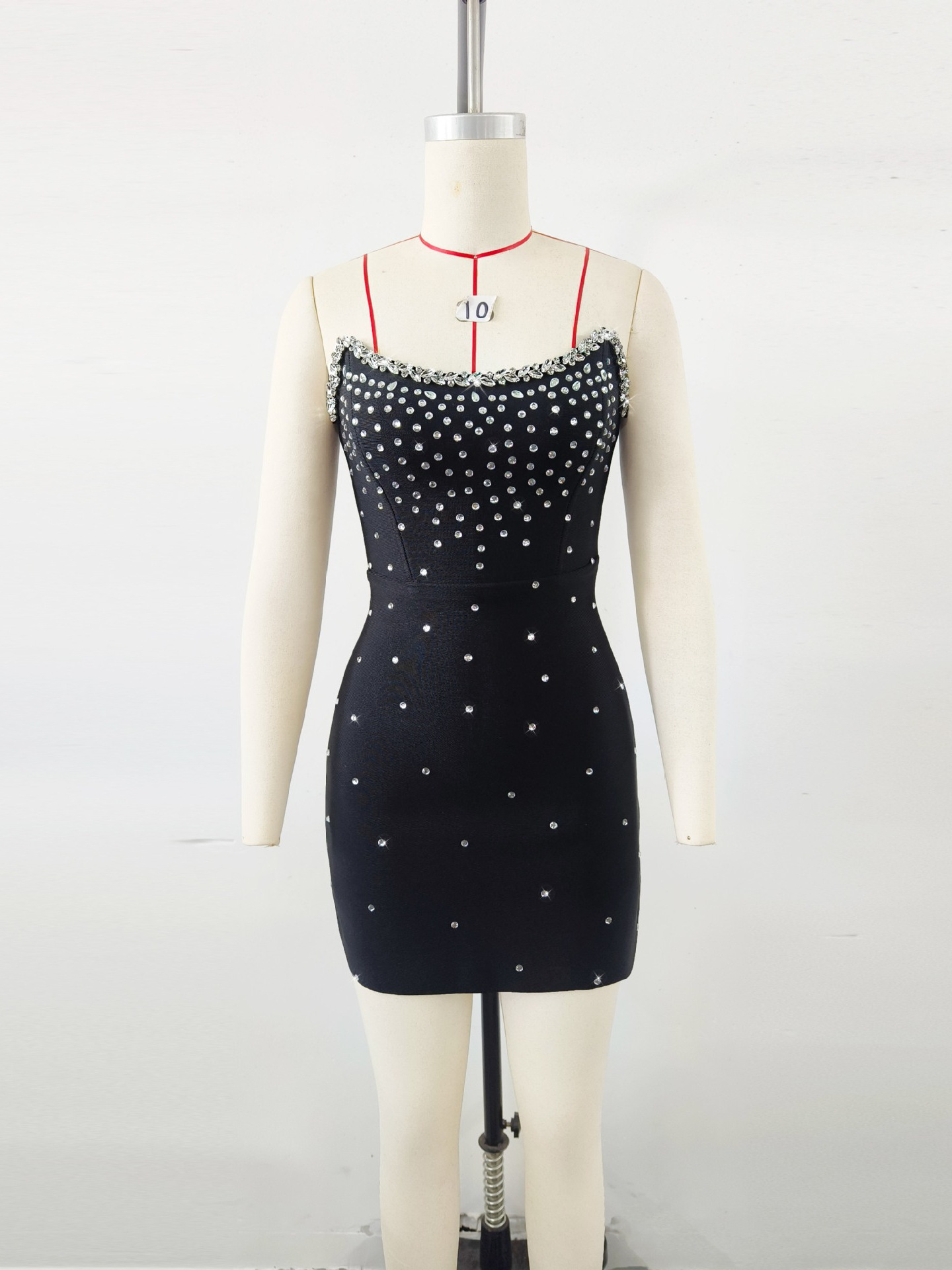 Vestido de vendaje transfronterizo de Amazon Vestido de noche de alta gama negro corto Vestido de fiesta de cumpleaños Reunión anual