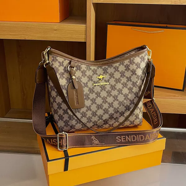 Foreign Trade New Style Women's Shoulder Bag Fashion Retro Printed Stylish Crossbody Bag Large Capacity All-match Portable Tote Bag