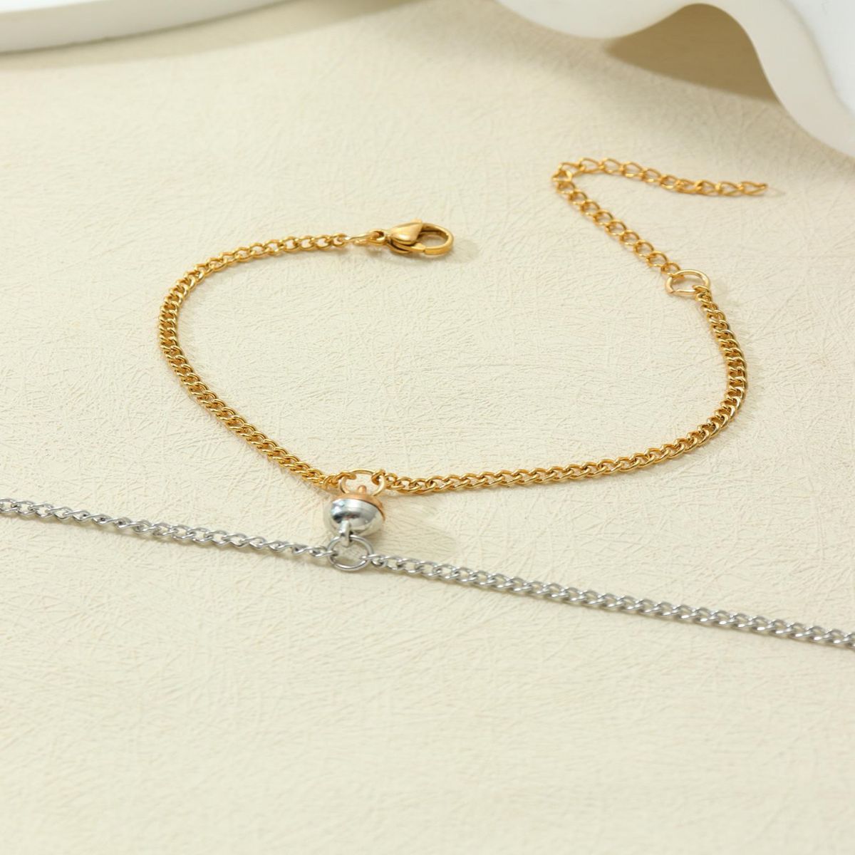 304 Stainless Steel Chain Material Casual Elegant Simple Style Solid Color 304 Stainless Steel Plating Men's Bracelets Men's Chain Bracelets
