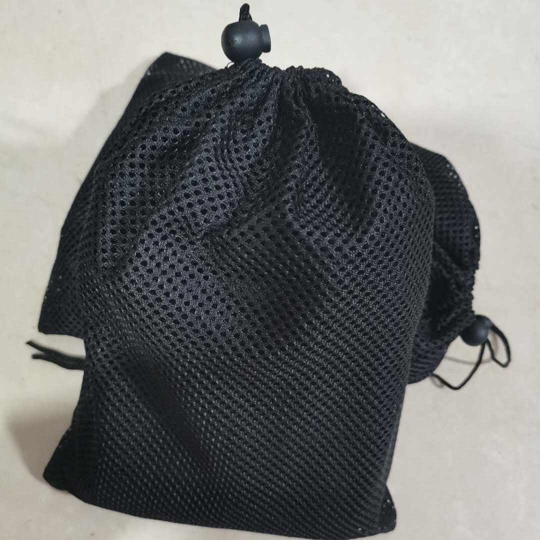 En stock de alta calidad negro de malla con cordón bolsillo de malla bolsa de almacenamiento equipo deportivo bolsa de golf