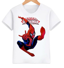 TT102外贸款 夏季童装 蜘蛛侠超人英雄卡通男女款t恤圆领短袖