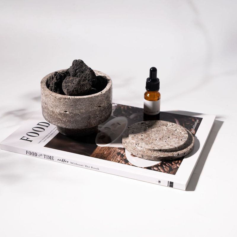 现代侘寂天然石材精油扩香石摆件跨境家居客厅吧台桌面创意装饰品|undefined