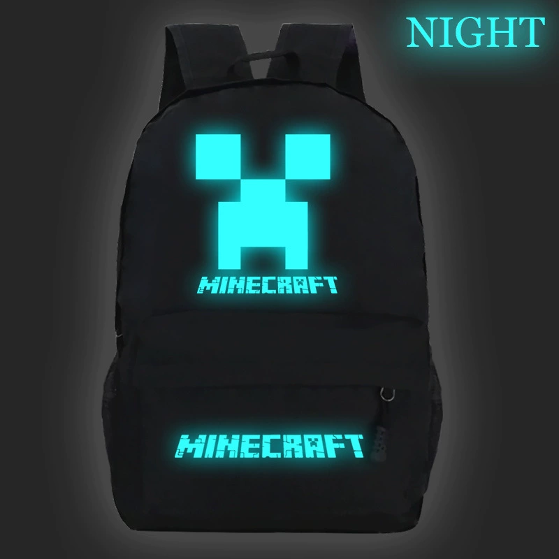 Умный рюкзак для игр Amazon Minecraft печатной принтой школьный многофункциональный для отдыха путешествий светящийся рюкзак