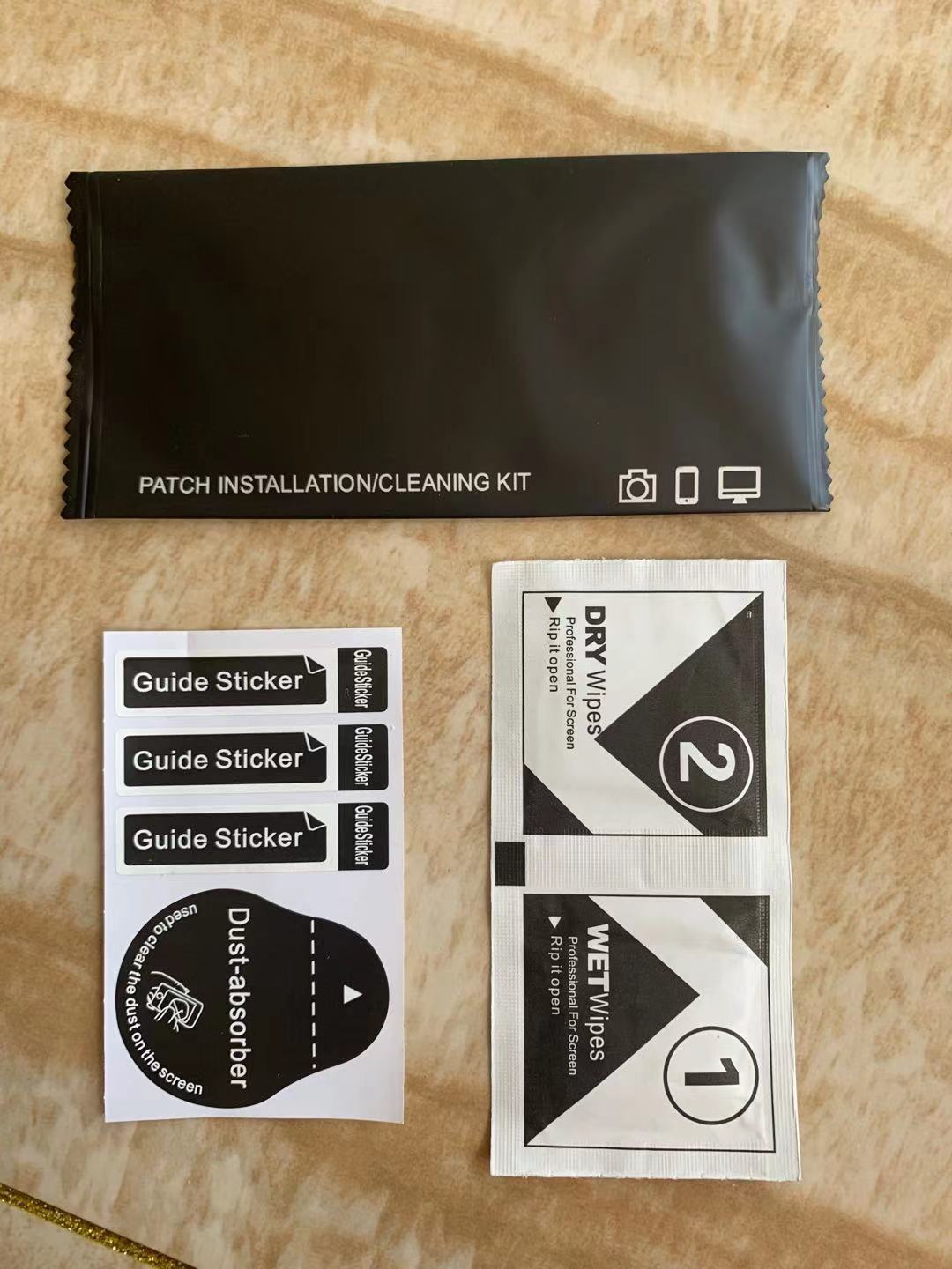 Fabricante spot teléfono móvil pasta de eliminación de polvo templado juego de limpieza de pantalla bolsa de alcohol de desinfección kit de ayuda de película