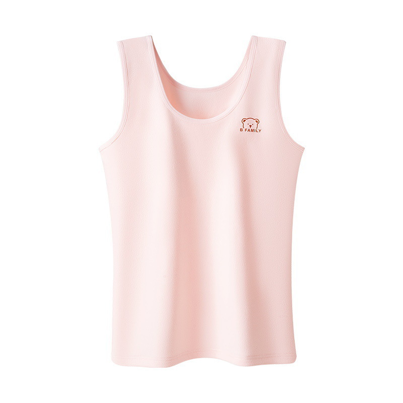 Chaleco térmico de cachemira para niños que se calienta automáticamente, camisa de fondo de otoño e invierno para bebés, período de desarrollo, ropa interior de terciopelo para mujeres, niñas