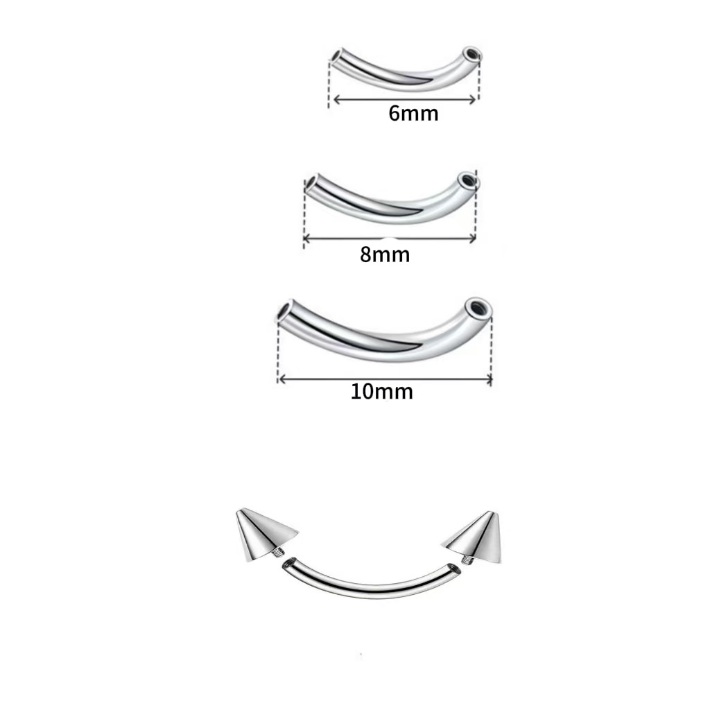 Gebogen staafje voor body piercing in titaniumlegering_voghion.com