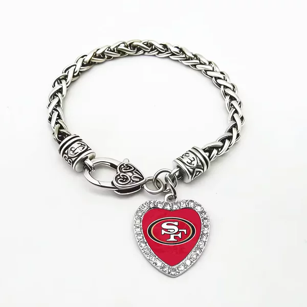 NFL Football Team Metal Braided Bracelet Pittsburgh Steelers Bracelet Direct Sale from Manufacturer, Mixed Orders Available