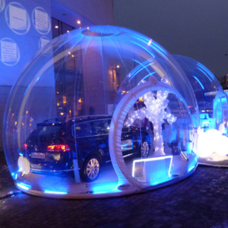 充气雪花球商场商业展览美陈道具气模圣诞闭气透明水晶球泡泡屋