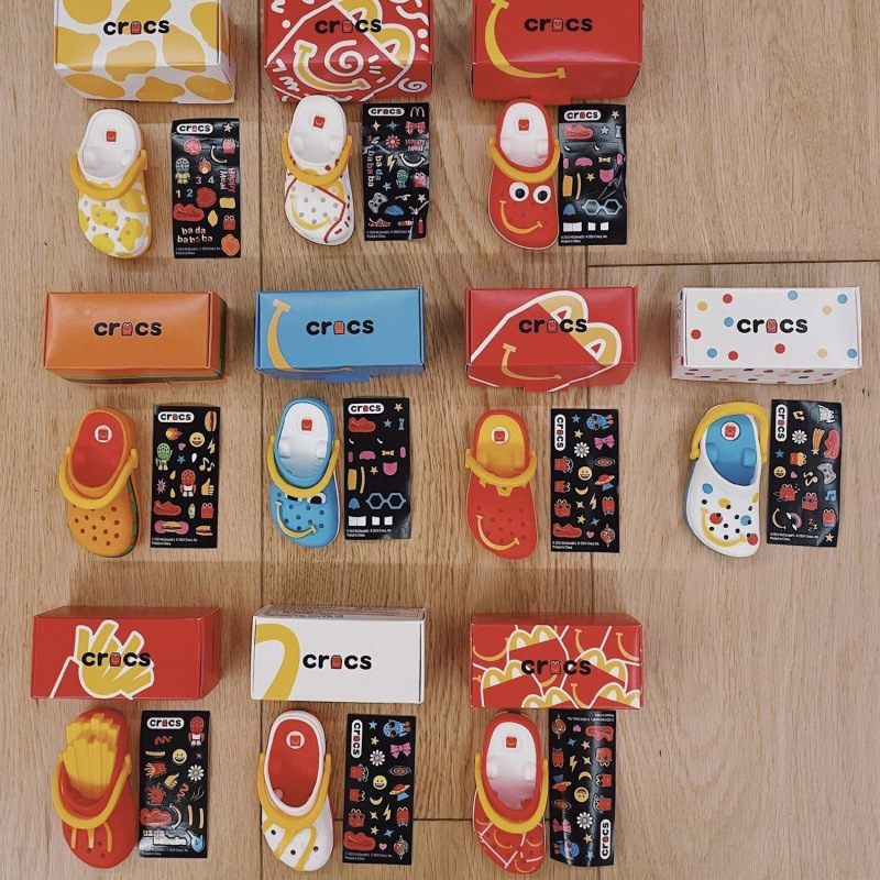 McDonald's Crocs Keychain Joint Cave Shoes Pendant Mini Edition Happy Paradise Boxed Crocs Slippers