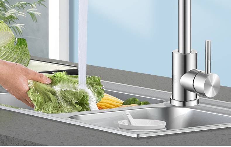 Stainless steel kitchen faucet, single-cooling rotating laundry machine, household vegetable washing basin, sink, cold and hot water washbasin manufacturer undefined