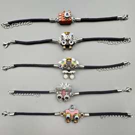 手工朋克机器人潮玩编织手链男女生饰品小众设计创意摆摊链条手链