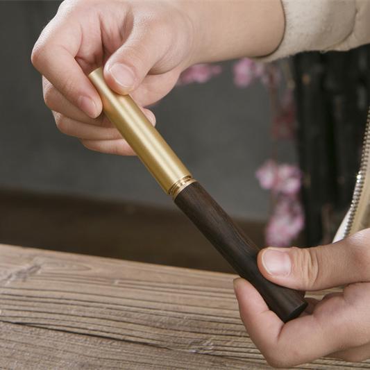 茶刀ダマスカス花紋鋼茶針黒檀実木開茶餅茶工具プーアル茶刀茶具部品|undefined
