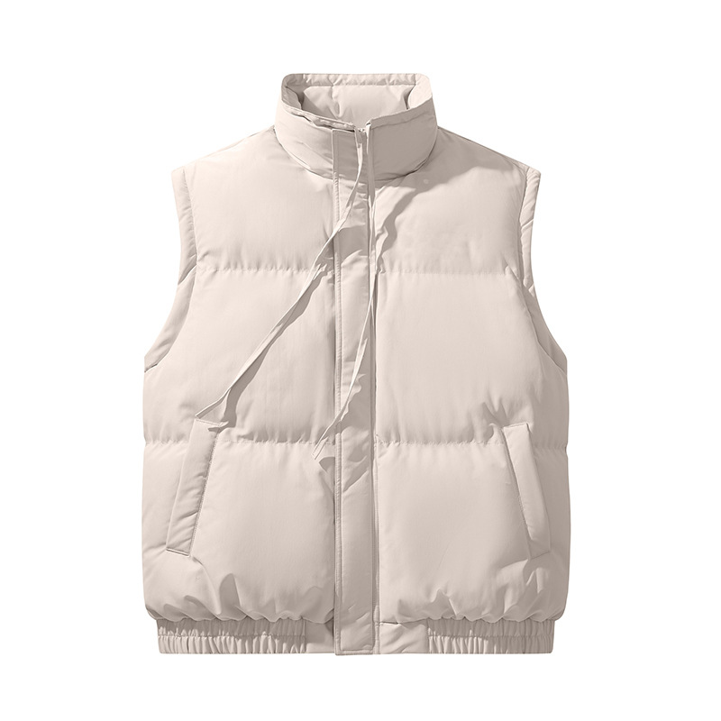 Ärmel abnehmbar, Stehkragen, wattierte Herrenkleidung, lockere Daunen-Baumwollwattierung, Stehkragen, warme Brotkleidung_voghion.com