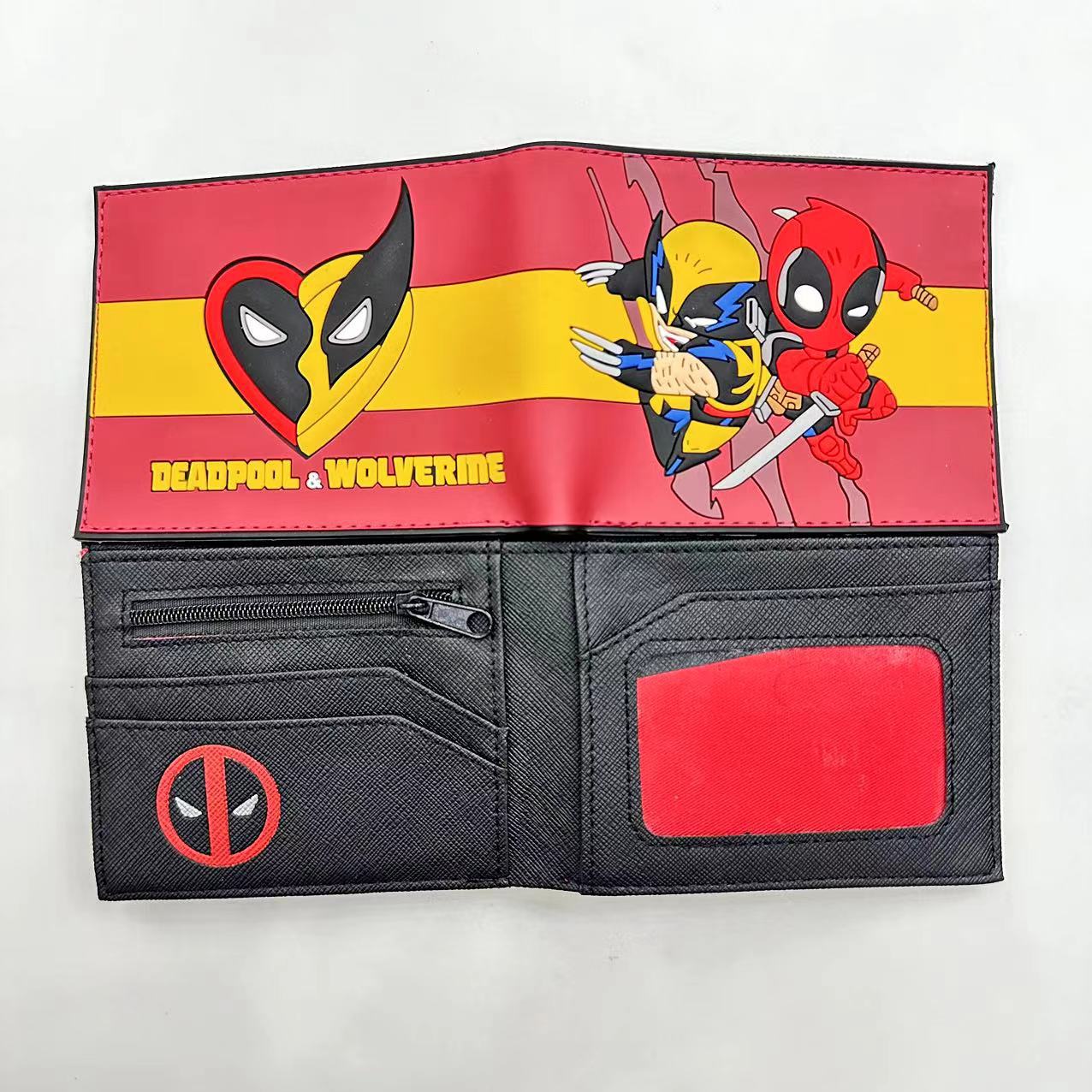 American cine y televisión de dibujos animados personaje patrón X-War policía Deadpool billetera de alta calidad de la PU billetera estudiante de dos veces billetera