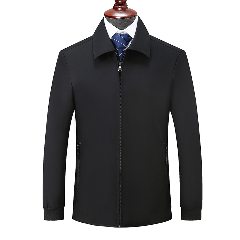 Chaqueta corta de primavera y otoño de talla extra grande Chaqueta de solapa informal para papá de negocios para hombres Chaqueta simple y versátil