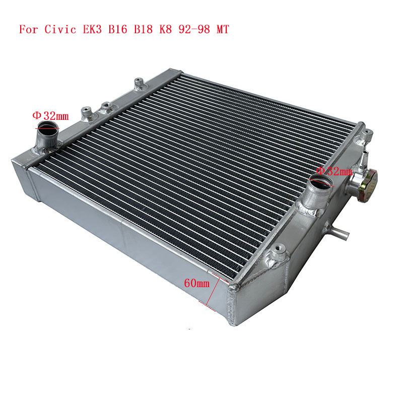 Cross-Border Premium Car Radiator Three-Row Thickened Water Tank Silicone Water Pipe for Honda Civic Ek3 92-98