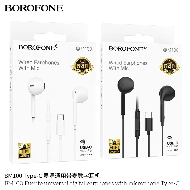 Универсальные наушники BOROFONE, музыкальные вкладыши, 3,5 мм