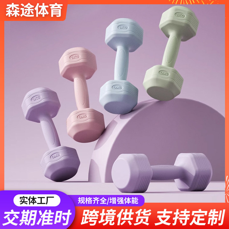 Men's and Women's Household Dumbbells for Children and Beginners, Cement-Coated Yoga Fitness Equipment for Arm Muscle Training, Small Weight Dumbbells