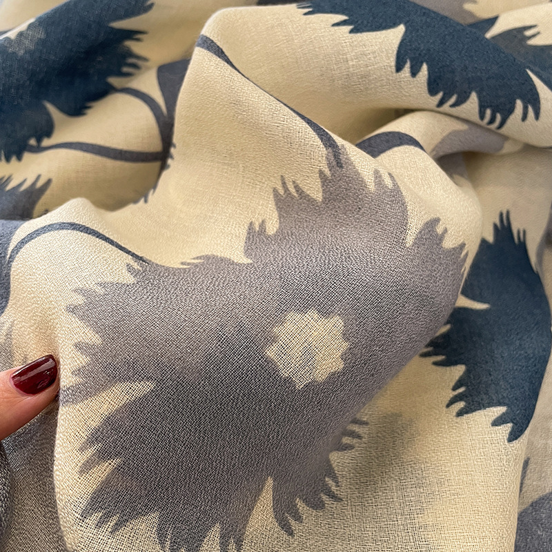 120g Weight Silk Scarf Classification Travel Occasion cotton and linen Material Flower Pattern Summer, Spring Season Women's Gender Printing Design Elegant, Sweet Style Women's Elegant Sweet Flower Cotton And Linen Printing Silk Scarf 13