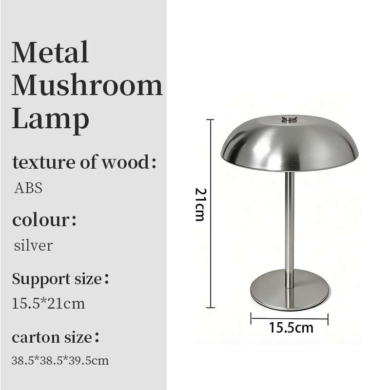 Hongo de metal lámpara de escritorio creativa atmósfera de escritorio lámpara de noche sala de estar escritorio atmósfera de dormitorio decoración de cabecera pequeña lámpara de escritorio