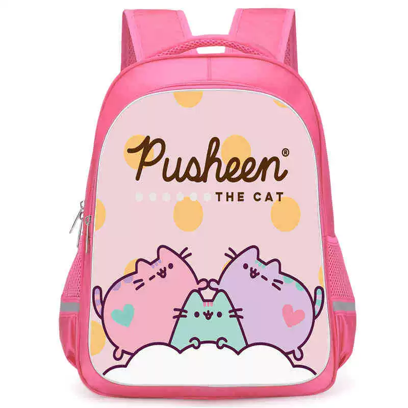 Рюкзак учебный Pusheen Fat Jimao с принтом периферийного типа, через стекло, зарубежная торговля, школьный рюкзак