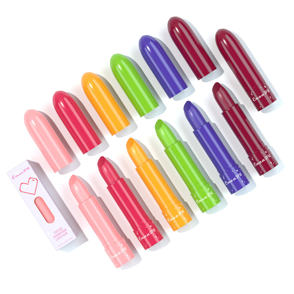 Check it out! Link Disclaimer - Exclusive for Foreign trade :CmaaDu 6-color Fruit-flavored Color-changing Moisturizing Lipstick undefined